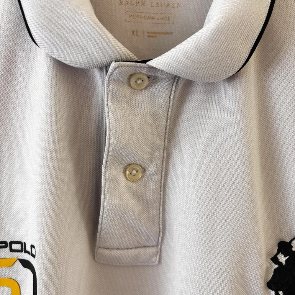 Polo Ralph Lauren Polo Shirt Mens XL White Polo 67 Training Large Pony FLAWS